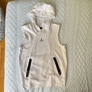 White Sleeveless Jordan Hoodie